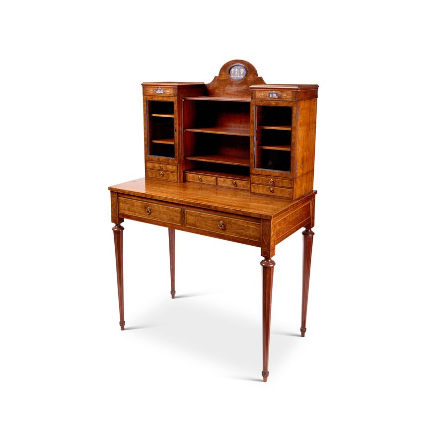 A George III mahogany bonheur du jour attributed to Seddon Sons & Shackleton