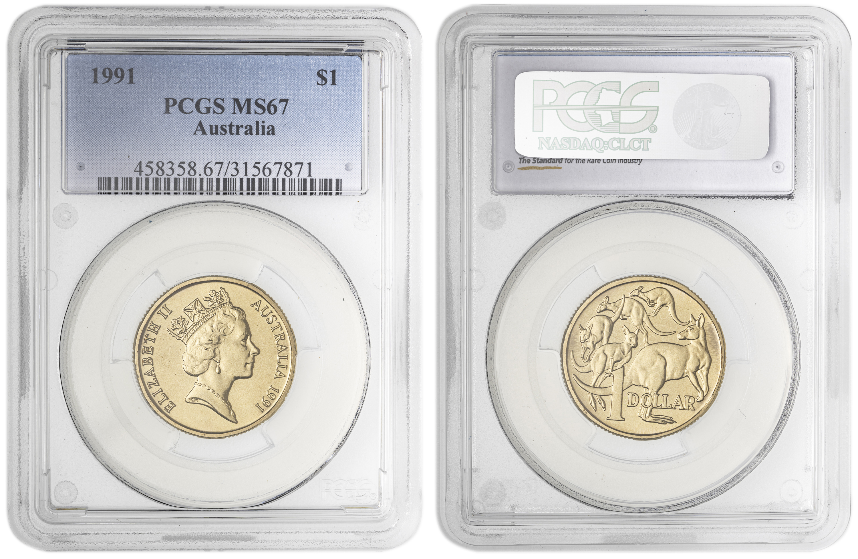 , One Dollar, 1991, PCGS MS67