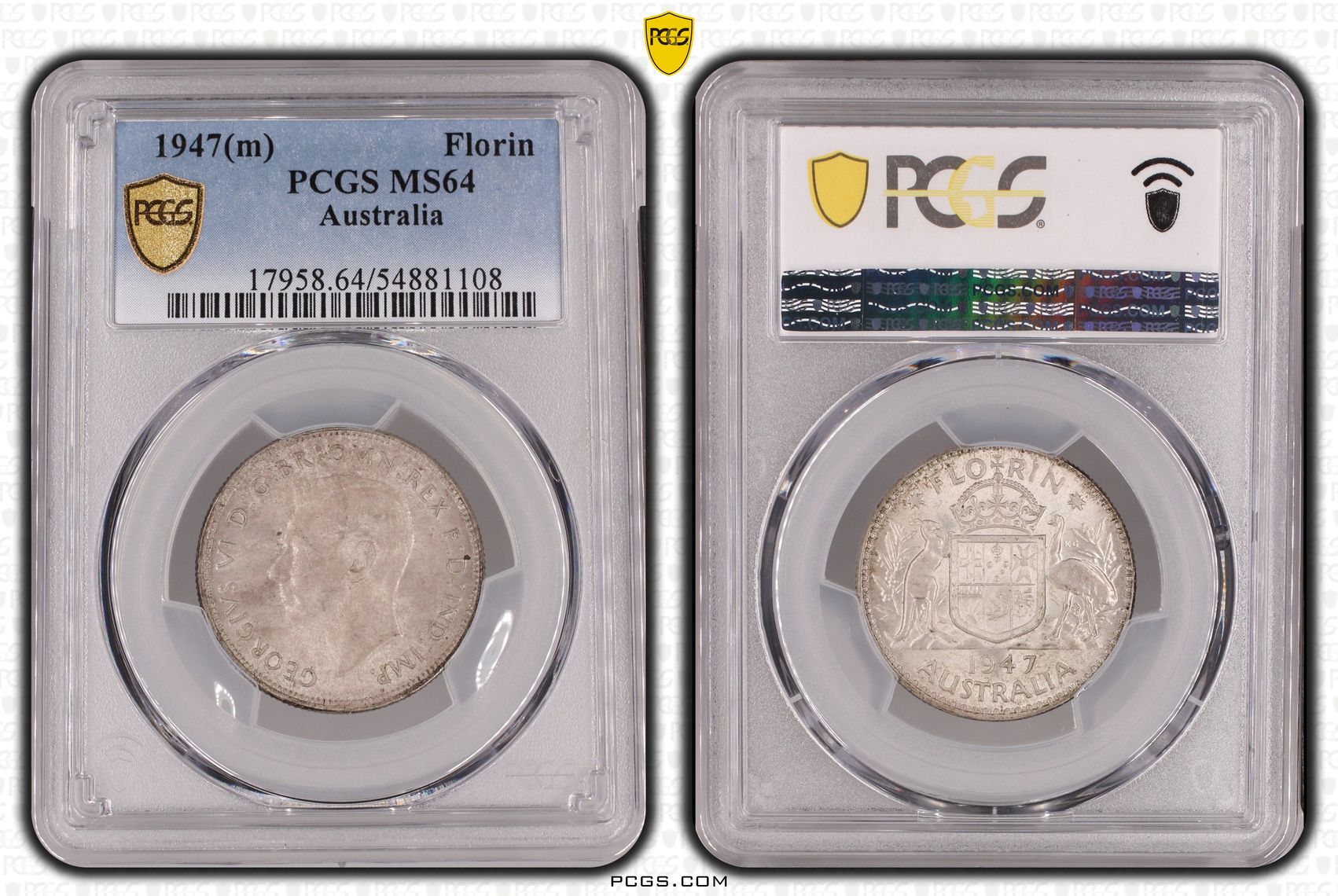 203 · Florin, 1947(m), PCGS MS64