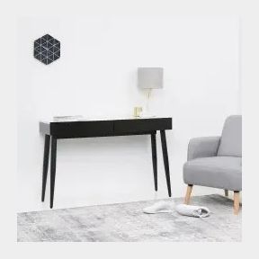 George + Mason - Monaco Marbled Hall Table - Black + White