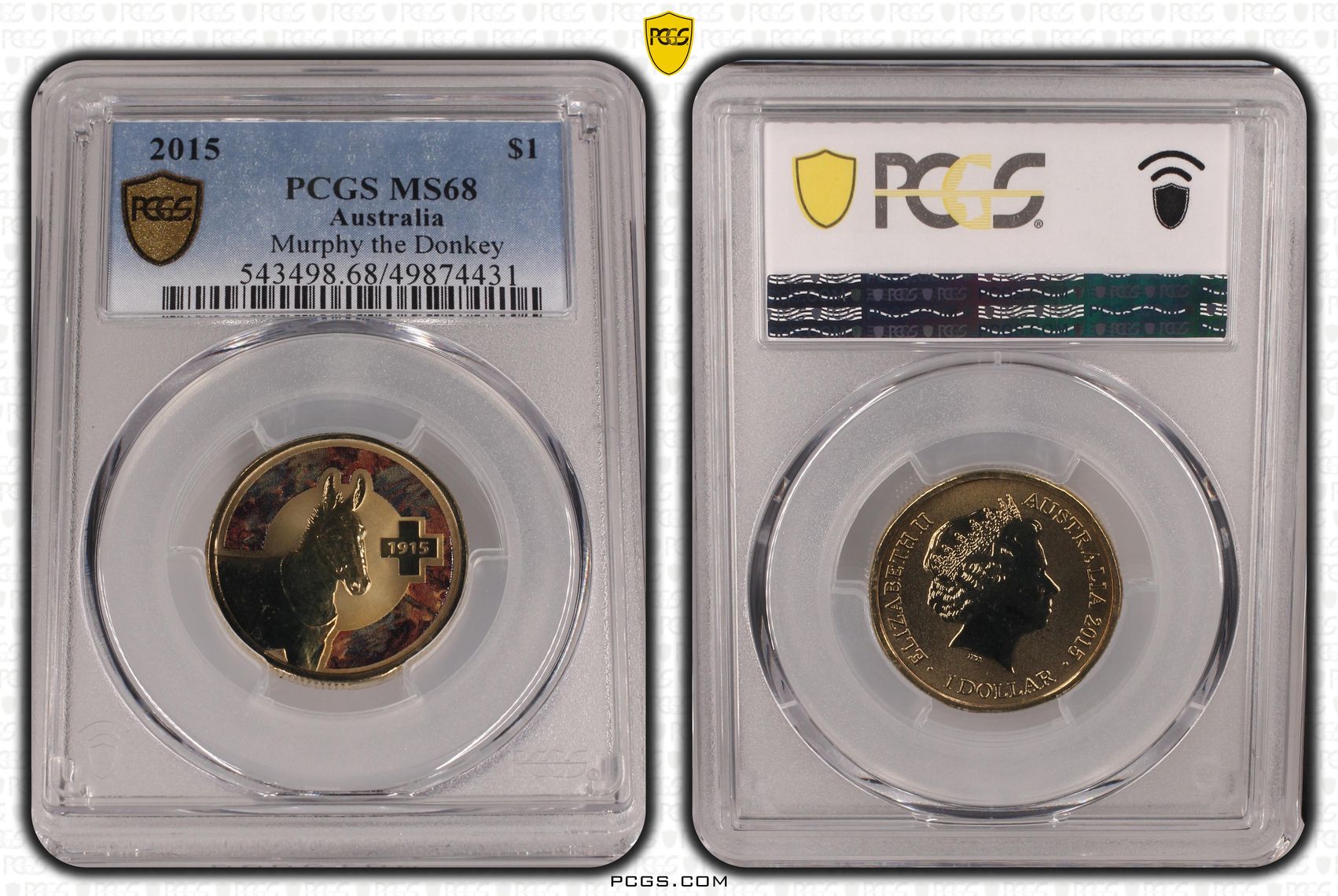 Murphy the Donkey , One Dollar, 2015, PCGS MS68