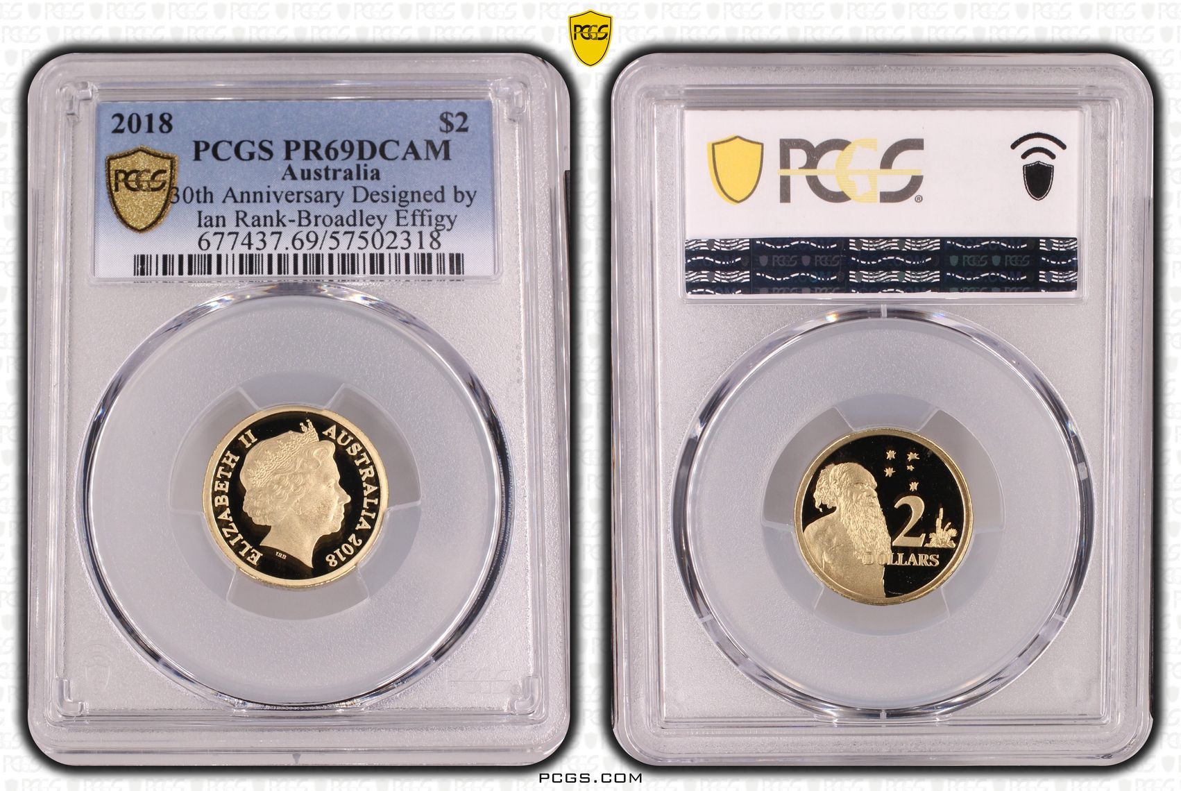 30th Anniversary Designed by Ian Rank-Broadley Effigy, Two Dollar, 2018, PR69DCAM