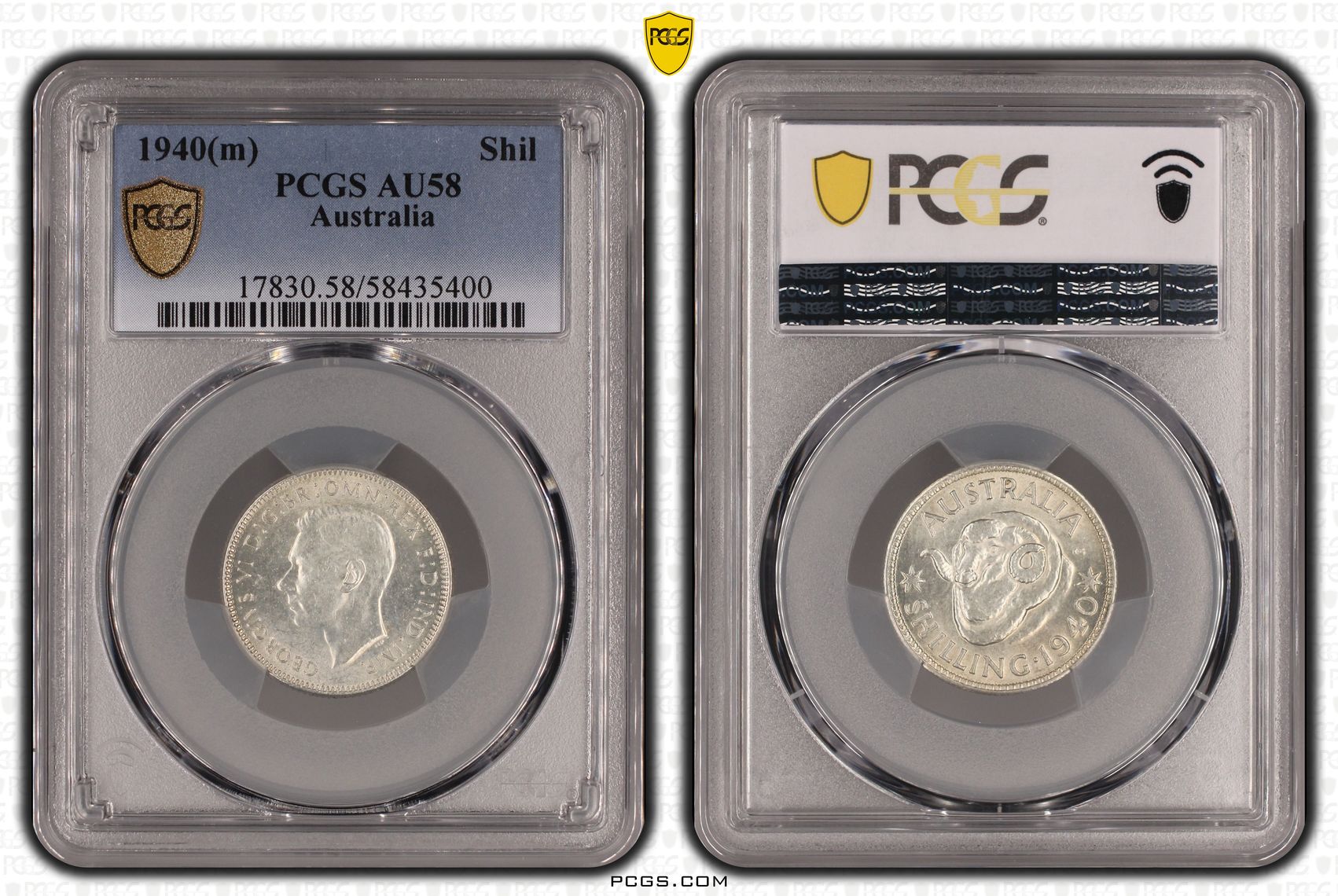 Shilling, 1940(m), PCGS AU58
