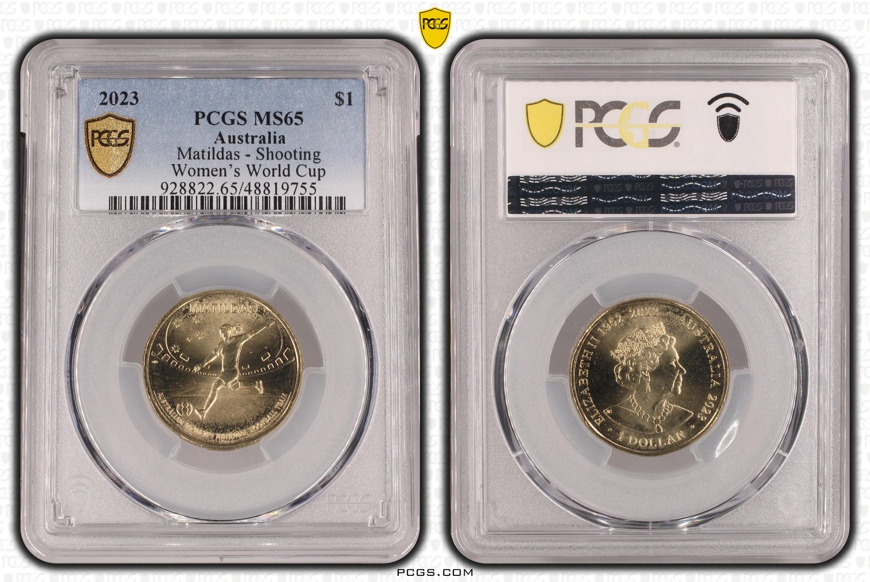 497 · Matildas - Shooting, One Dollar, 2023, PCGS MS65