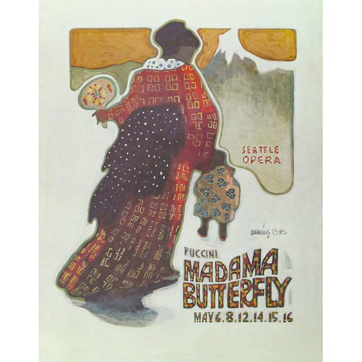 William Cumming ''Madama Buttefly'' 1982 Opera Poster 30.5''x24''