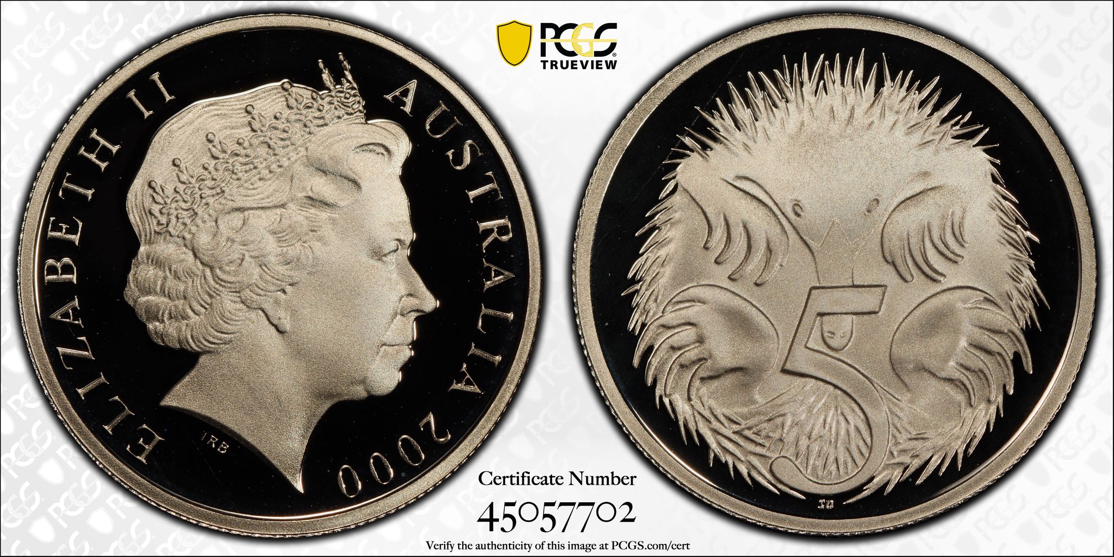 Elizabeth II, Five Cent, 2000, PCGS PR70DCAM