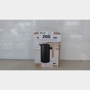 1L THERMOS INSULATED JUG FLASK WITH WOODEN HANDLE - WHITE -
