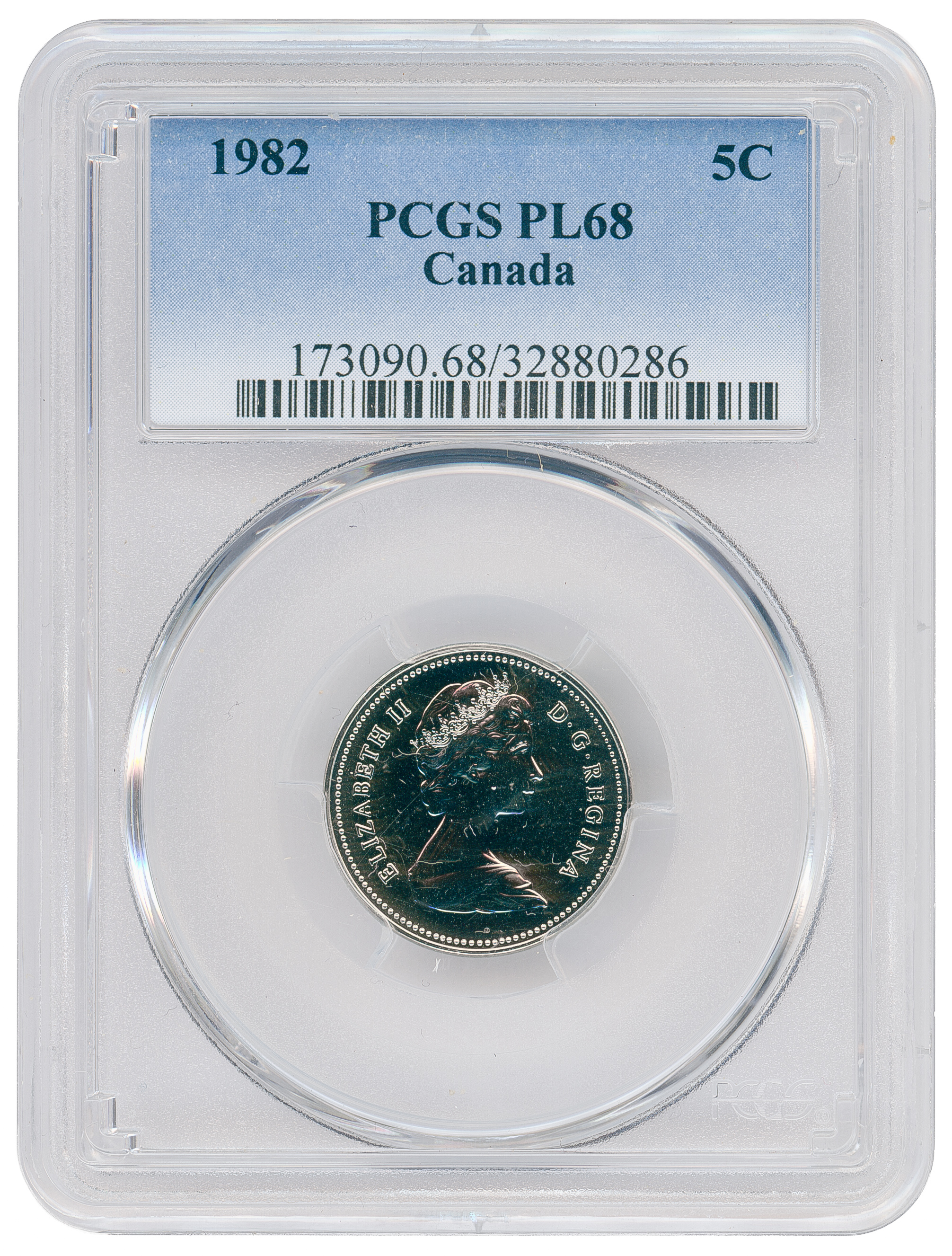 Canada, POP 3/0, Five Cent, 1982, PCGS PL68