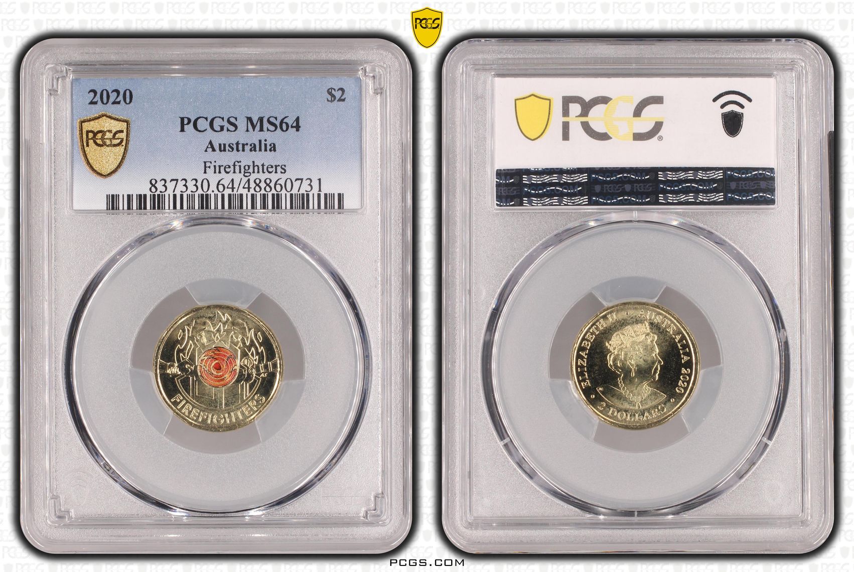 Elizabeth II, Firefighters , Two Dollar, 2020, PCGS MS64