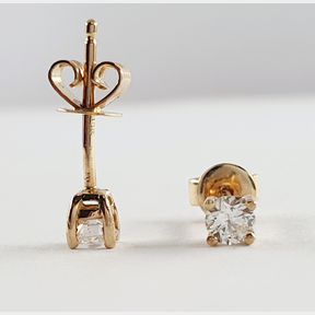 18CT YELLOW GOLD EARRINGS WITH 0.260CT DIAMOND - 51929/11604