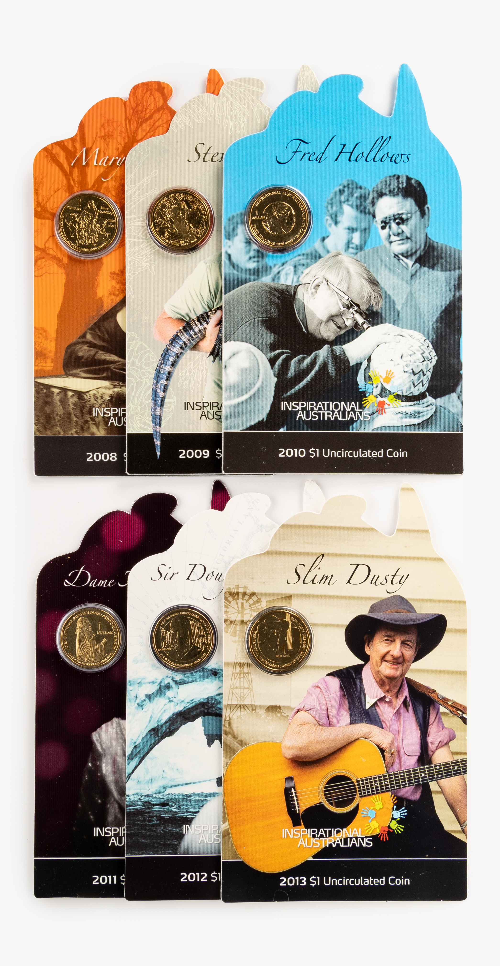 Elizabeth II, RAM - Inspirational Australians, One Dollar, 2008 - 2013, UNC
