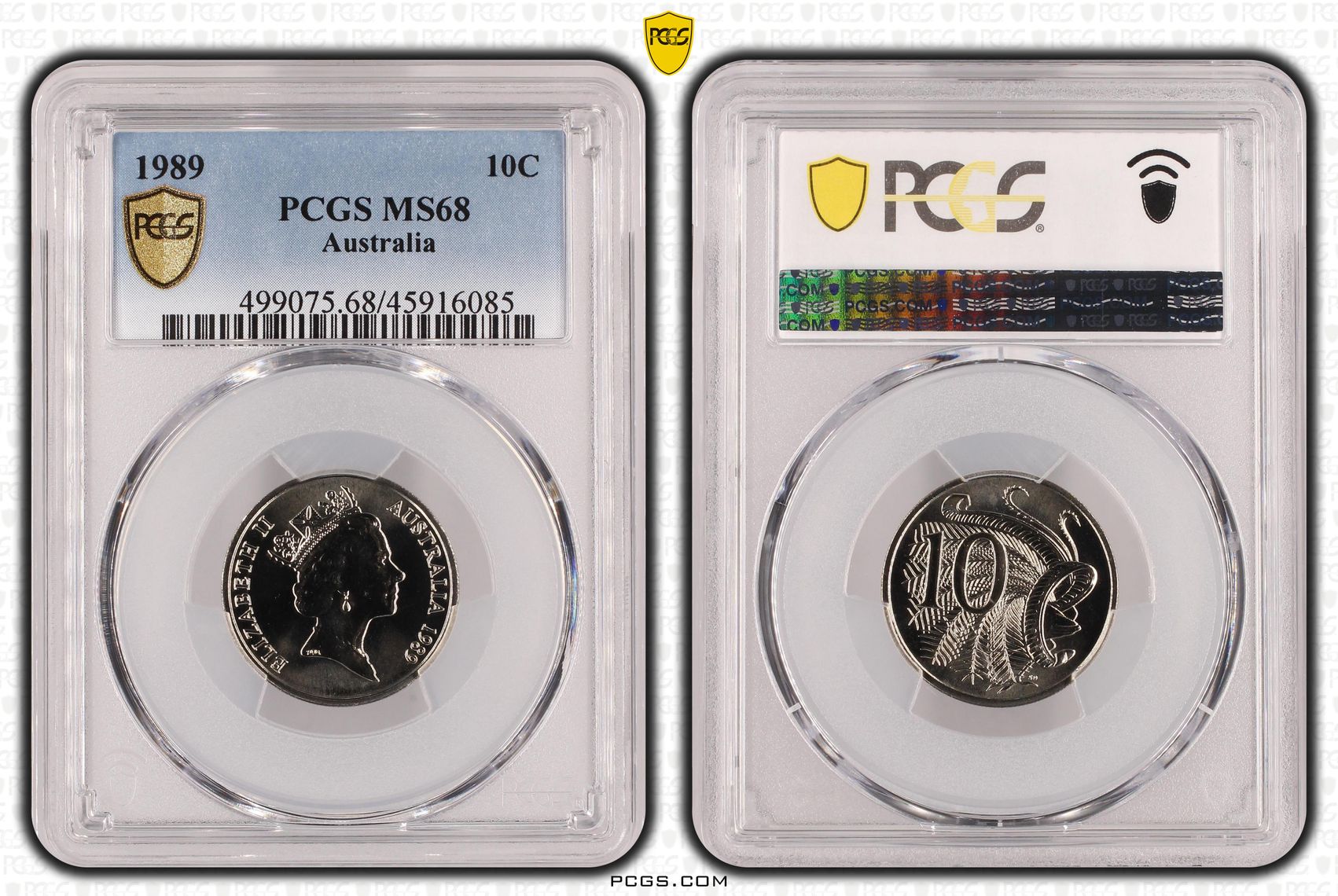 Ten Cent, 1989, PCGS MS68