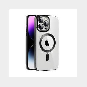 Magnetic iPhone 13 Pro Max Clear Electroplated Cover With Camera lenses - Black -- bar -9902071087731- 51736/655 SN B1 (S7)