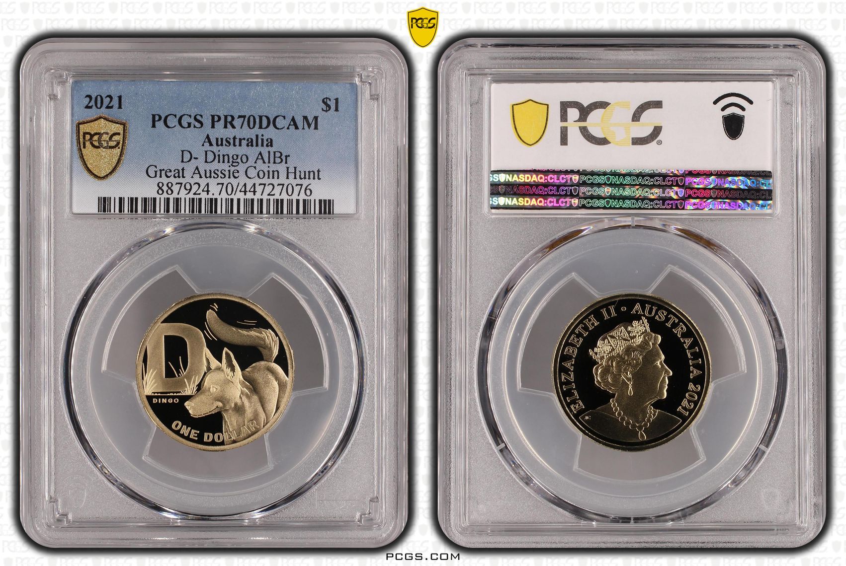 2021 Australia One Dollar, $1 D- Dingo AlBr PCGS - PR70DCAM POP 14/0 -076