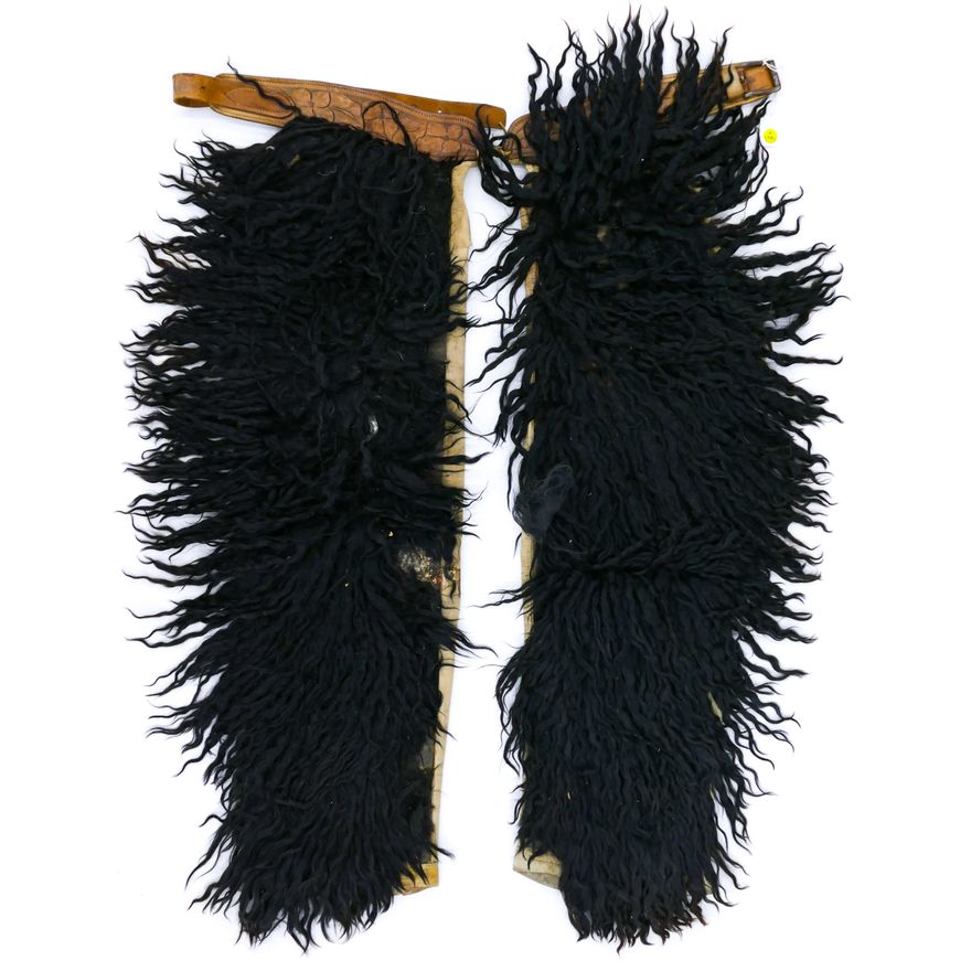 Pair Old Riley & McCormick Wooly Leather Chaps