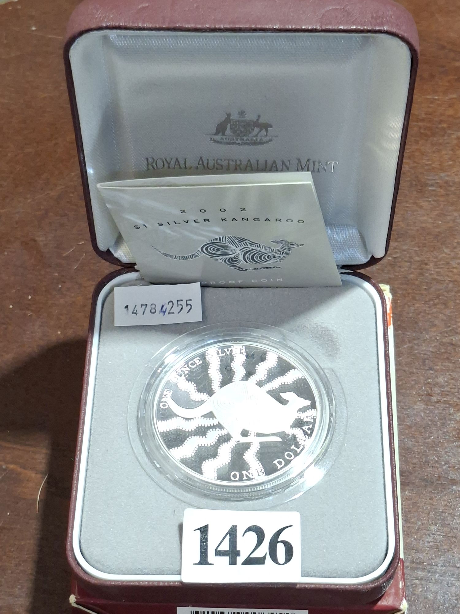 1426 · 2002 SILVER KANGAROO DOLLAR COIN