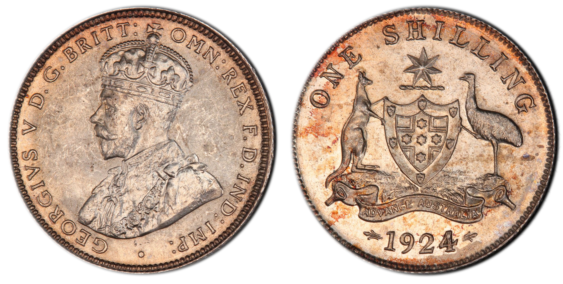 George V, Shilling, 1924, PCGS MS64