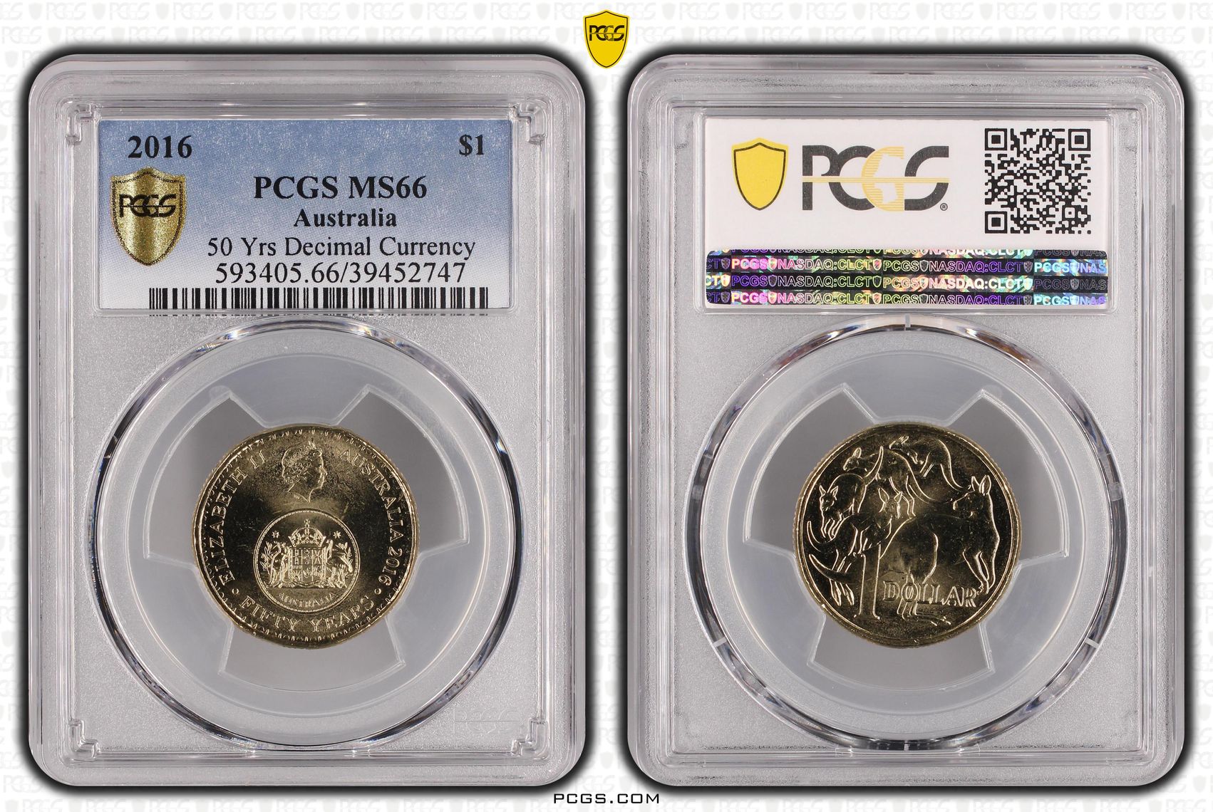 50 Yrs Decimal Currency, One Dollar, 2016, PCGS MS66