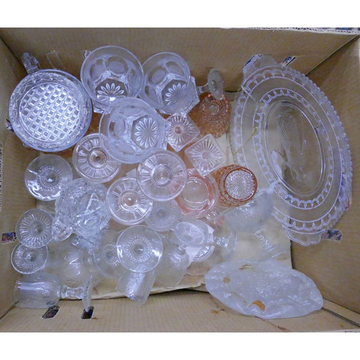 Box Old Pressed Glass