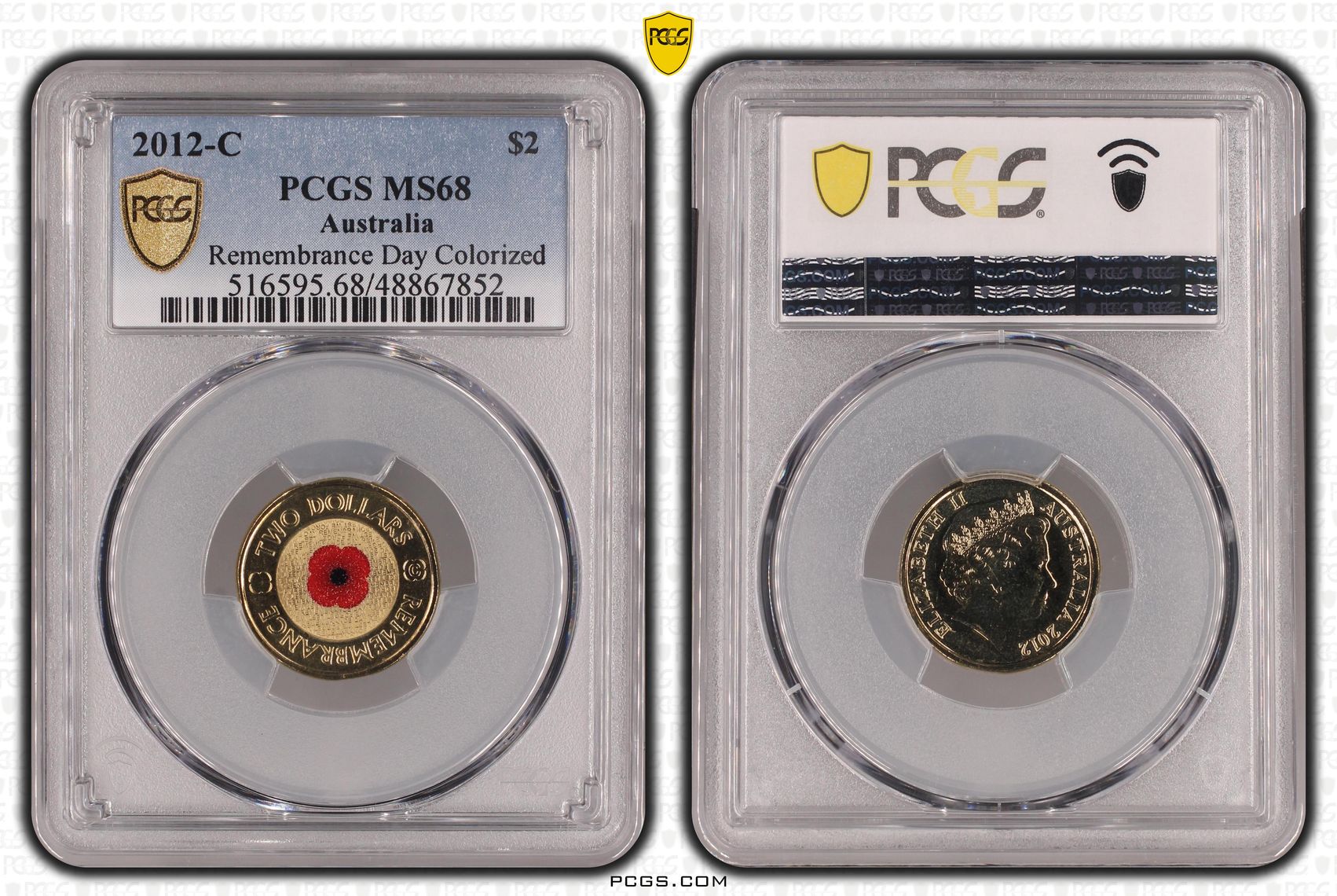 Remembrance Day Colorized , Two Dollar, 2012-C, PCGS MS68