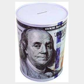 20 Dollar Bill Piggy Bank Benjamin Franklin C Note Tin Can Banknote Jar - | 51744/2277 Barcode 9901061530882 AS B2 (S3)