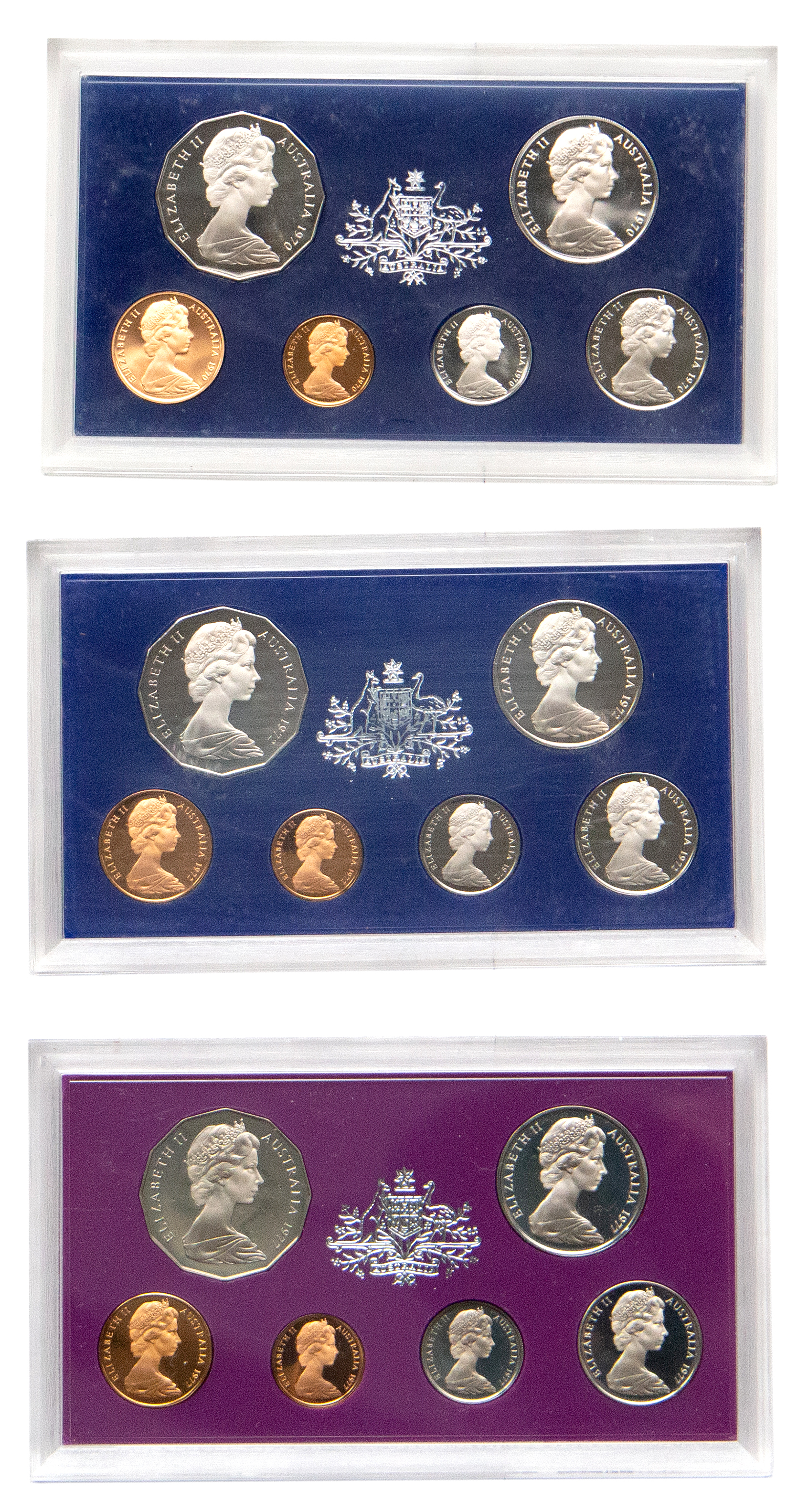 Elizabeth II, Proof Sets, 1970s, aFDC