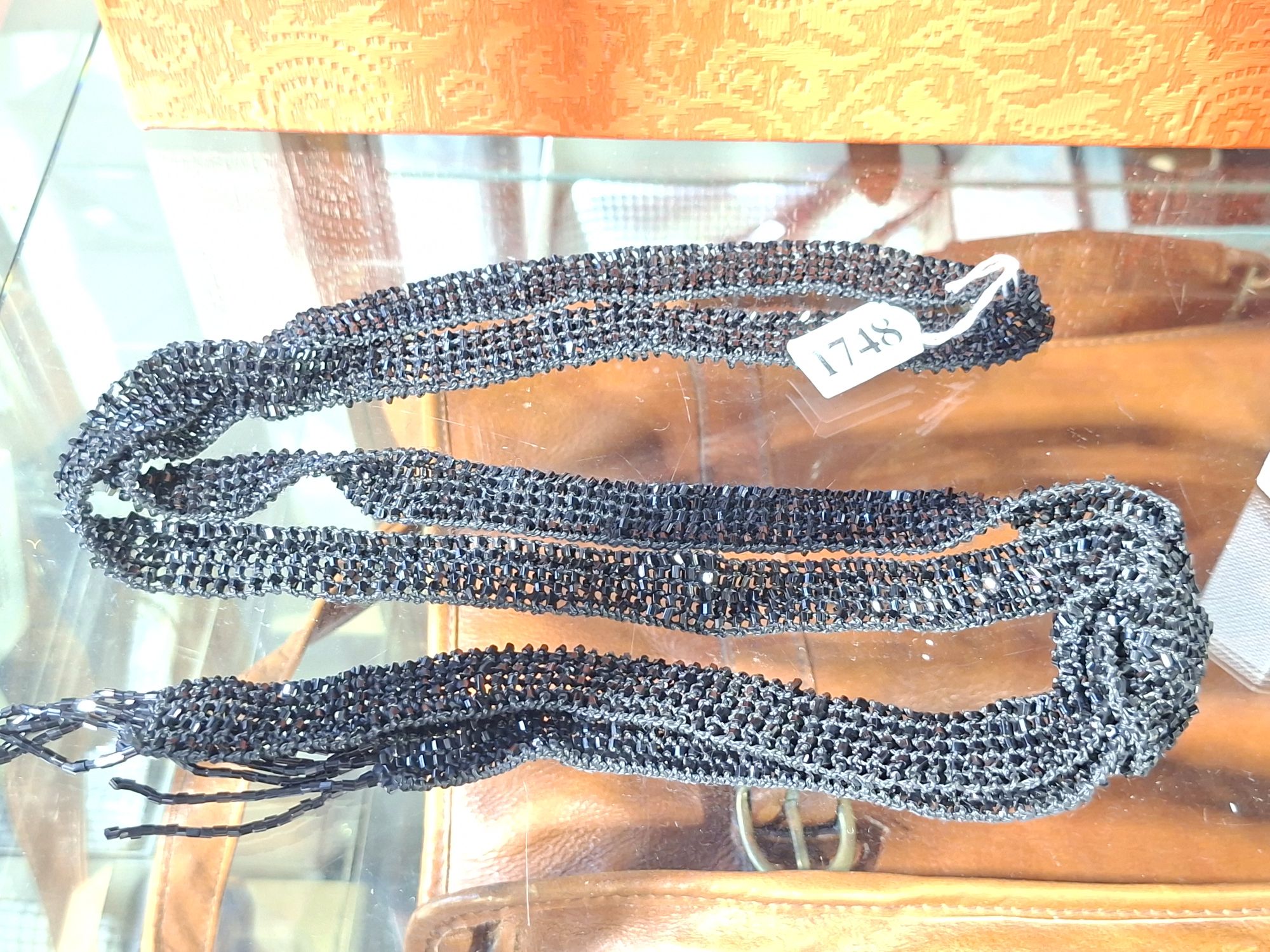 Roaring 20'S Black Beaded Necklace