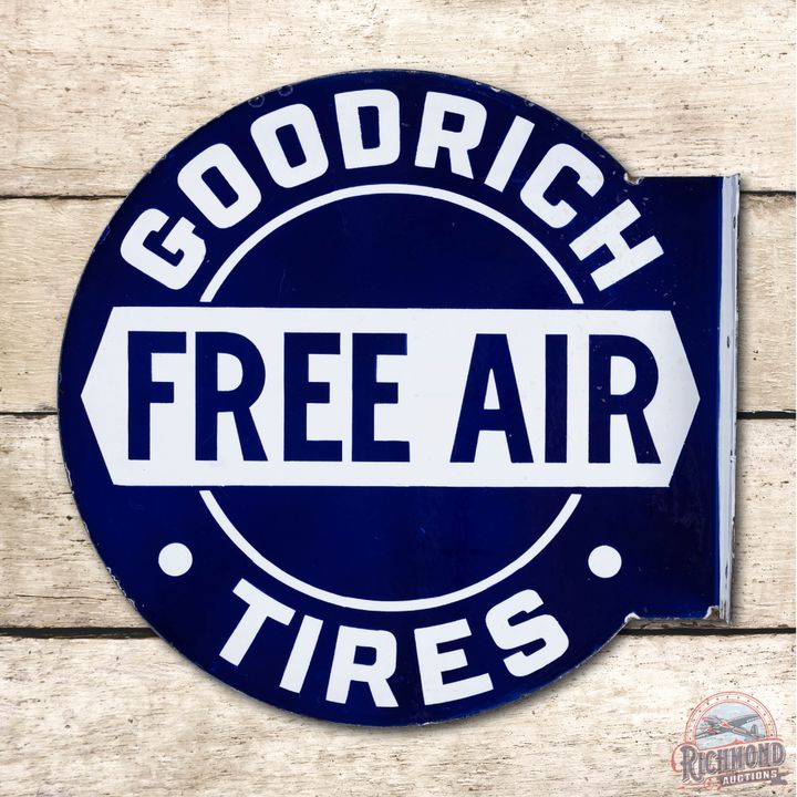Goodrich Tires Free Air Die Cut Porcelain Flange Sign