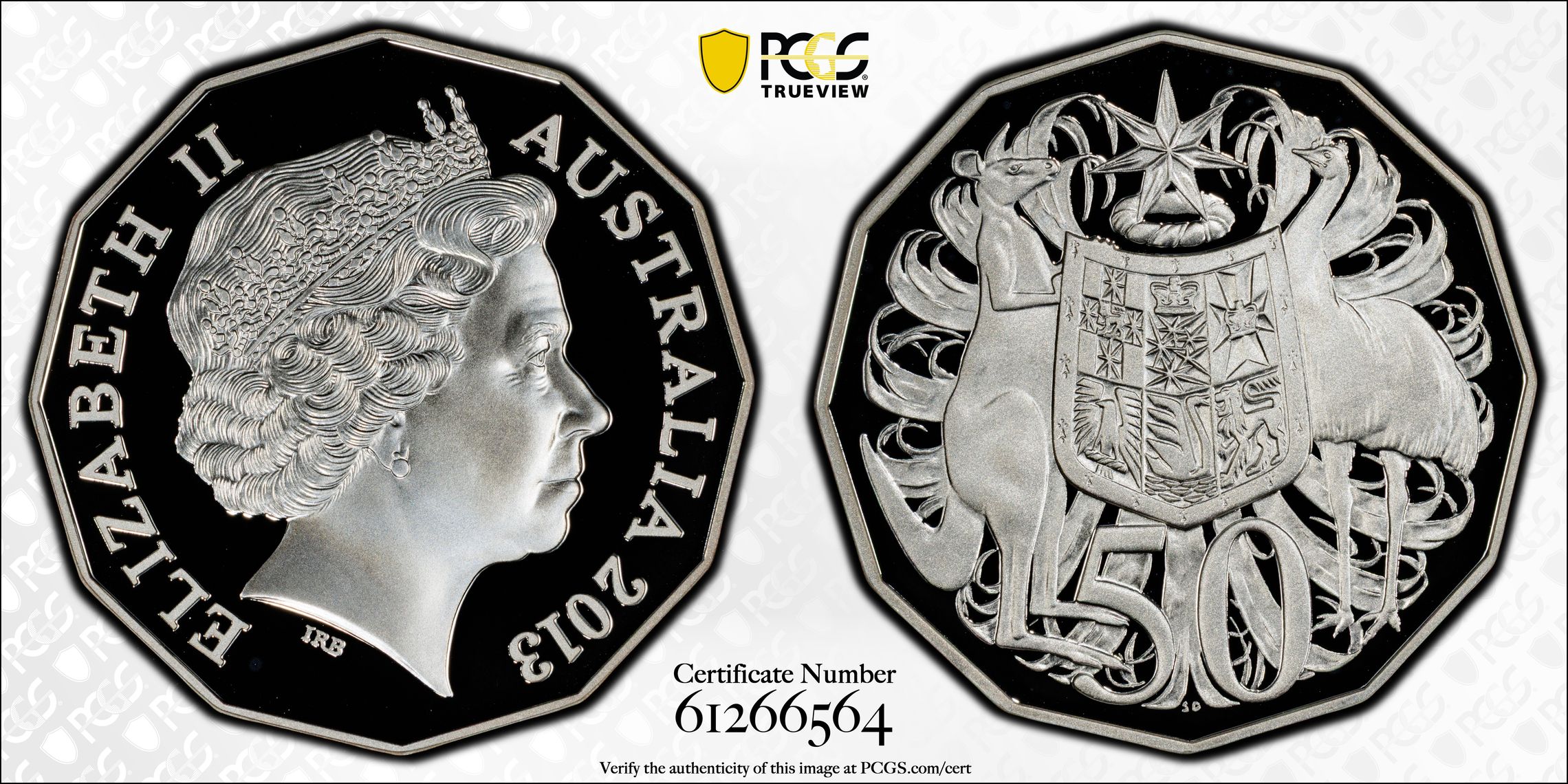 Silver, Fifty Cent, 2013, PCGS PR69DCAM