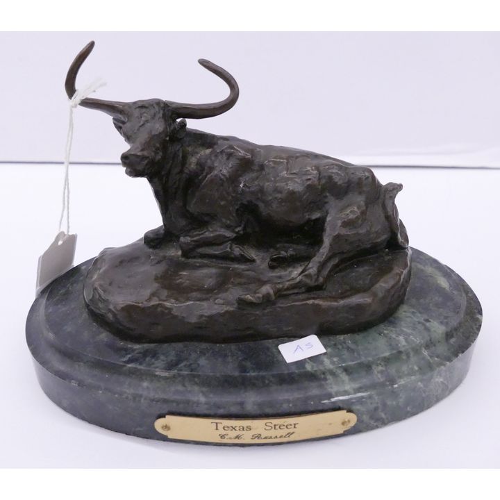 After C.M. Russell Texas Steer Small Bronze- 5.5 x 8.5''
