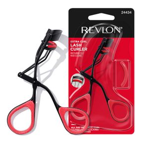 REVLON EXTRA CURL LASH CURLER, GIVES AN ALL DAY DRAMATIC CURL, WITH FINGER GRIPS FOR A NON SLIP GRIP, EASY TO USE, 1 COUNT