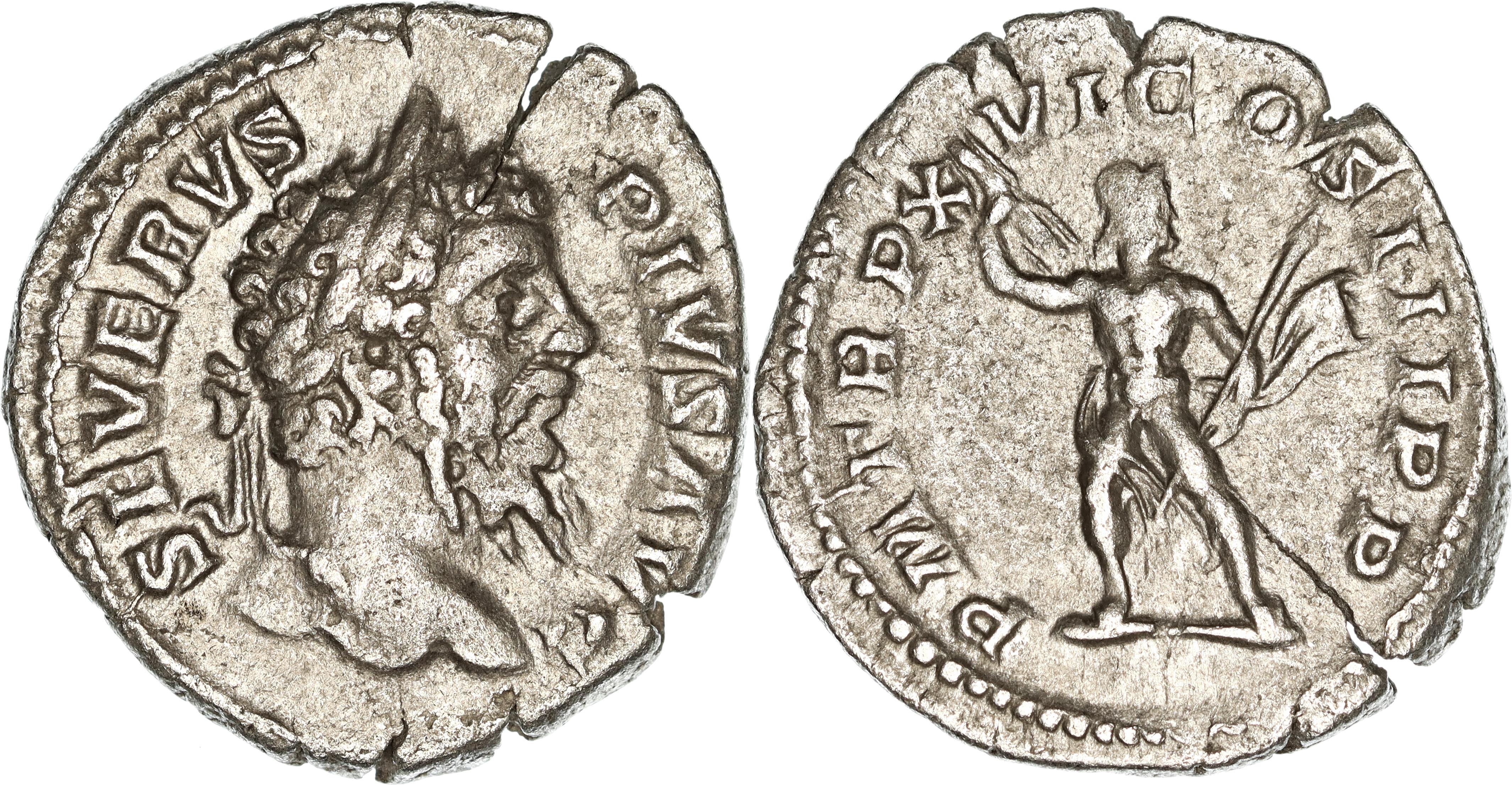 Roman Empire, Septimius Severus, Silver Denarius, 208 AD, nVF