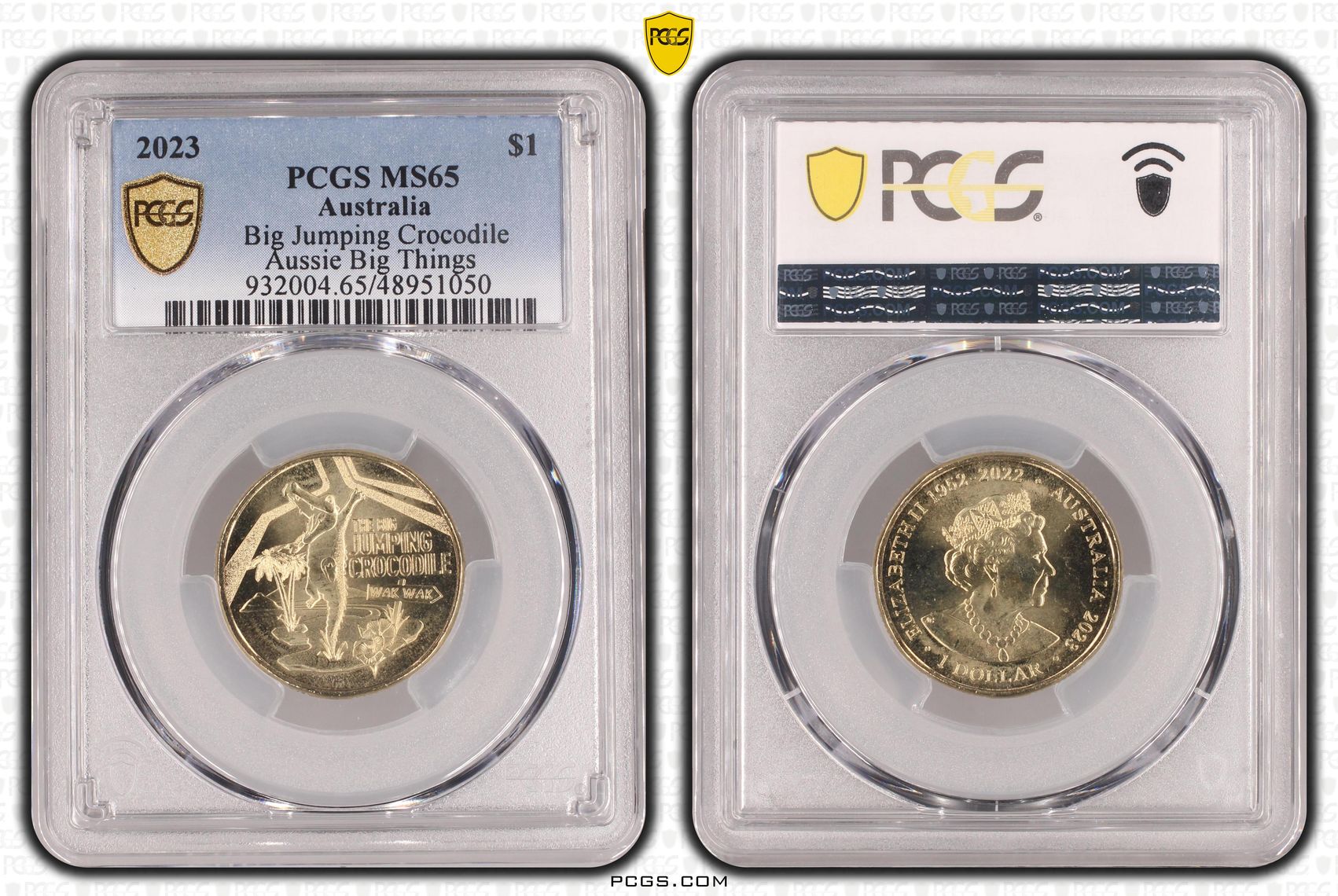Big Jumping Crocodile Aussie Big Things, One Dollar, 2023, PCGS MS65