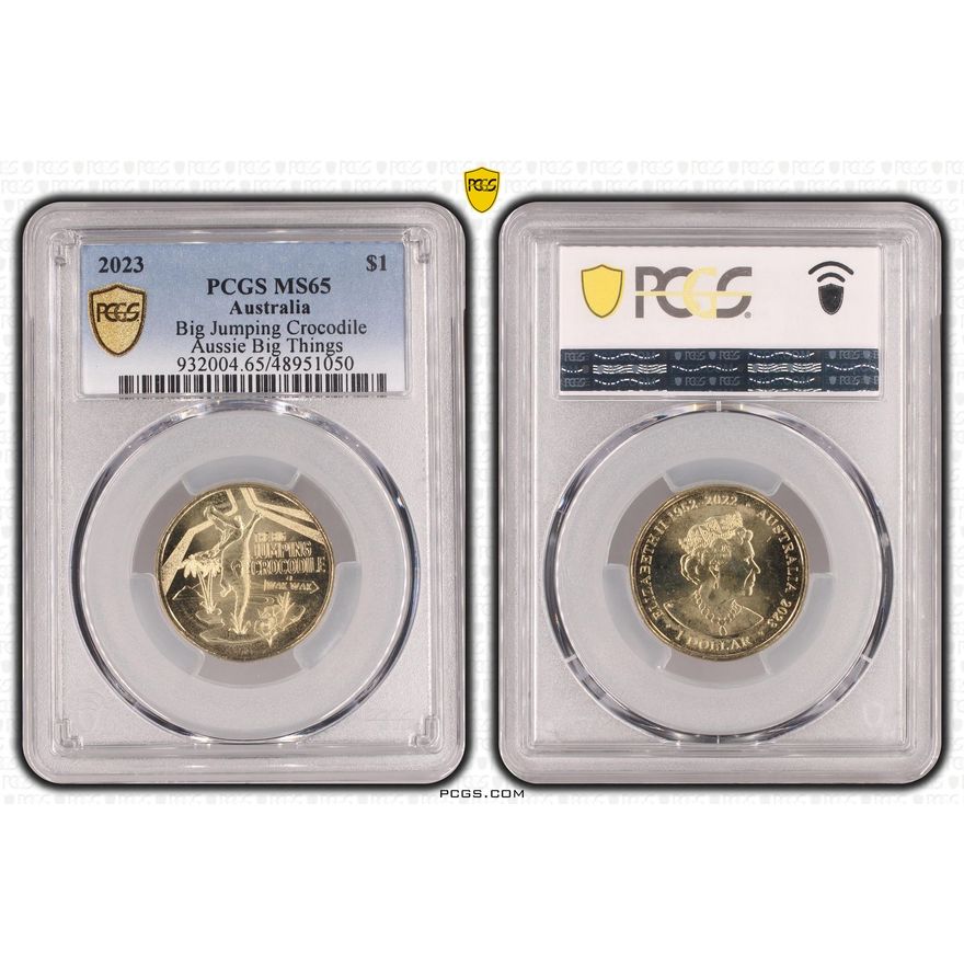 Big Jumping Crocodile Aussie Big Things, One Dollar, 2023, PCGS MS65
