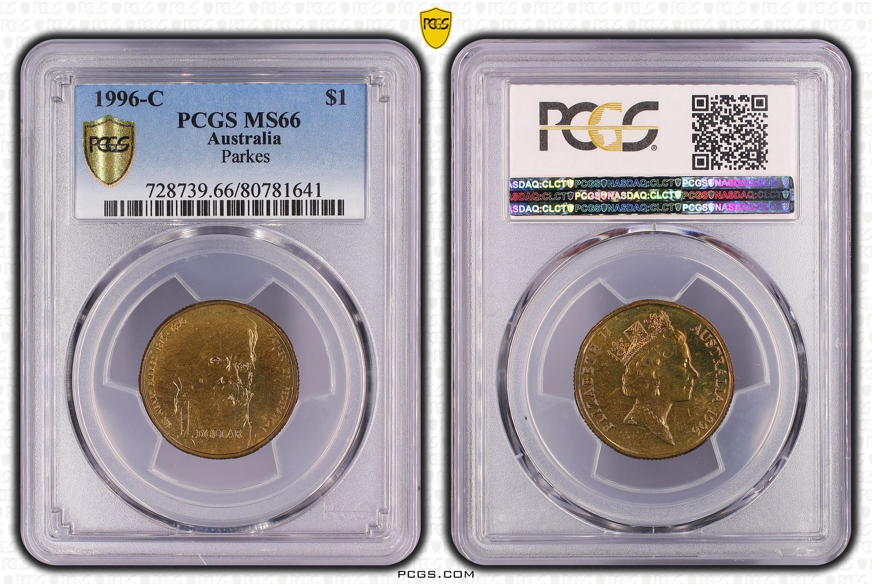 Elizabeth II, Parkes, One Dollar, 1996-C, PCGS MS66