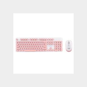 Wireless Punk Mechanical Feel Keyboard And Mouse Set Pink | KEYBOARD CRACKED