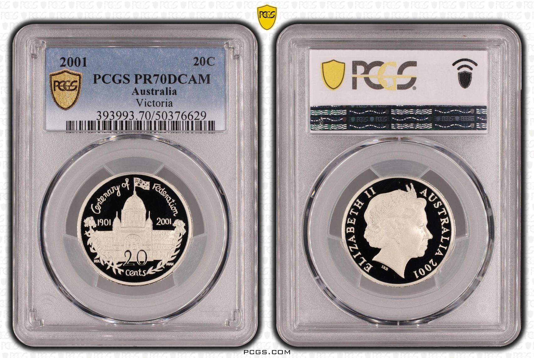 Victoria, Twenty Cent, 2001, PCGS PR70DCAM