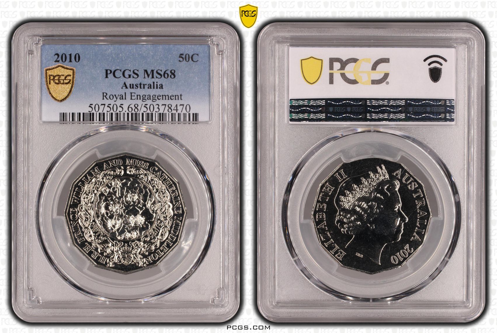 Royal Engagement , Fifty Cent, 2010, PCGS MS68