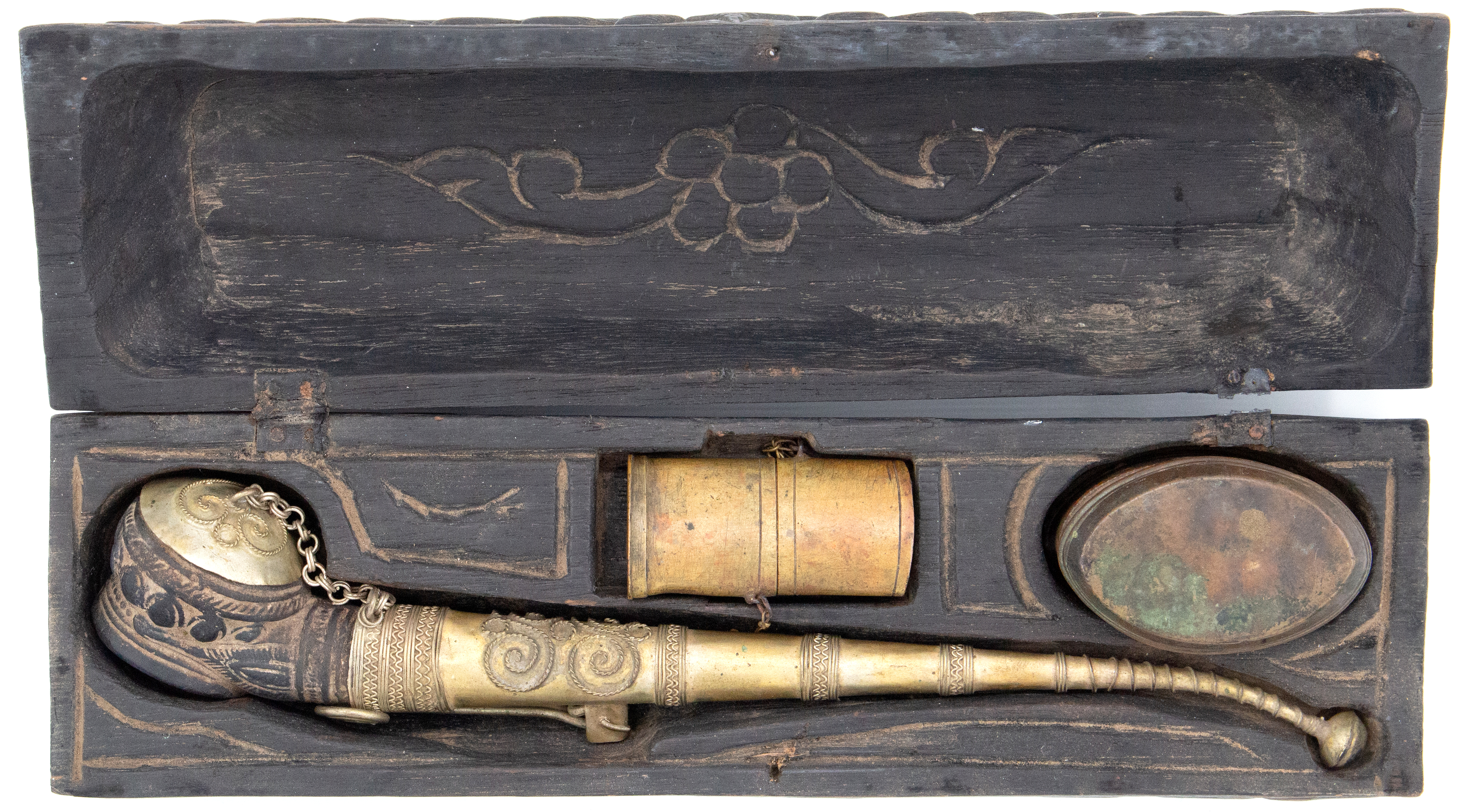 China, Empire, Brass Opium Pipe, c.1930, VGC