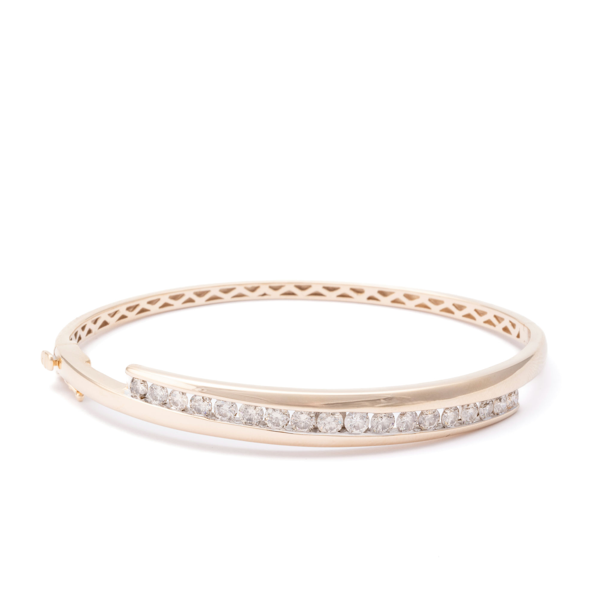 1.50 Carat Diamond Bangle 9ct Gold,