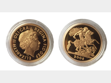 2008 Queen Elizabeth II Proof Gold Five Pound Coin in Capsule Only