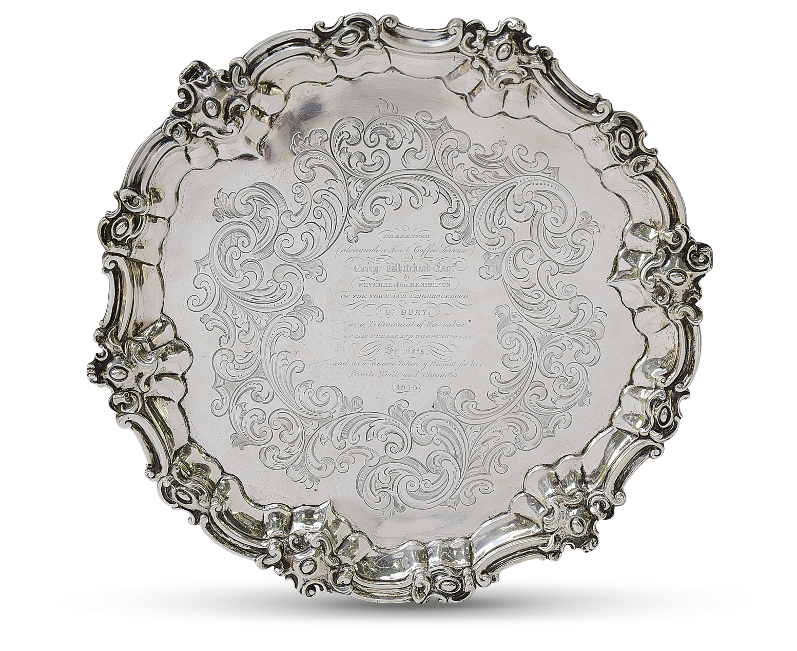 A Victorian silver salver