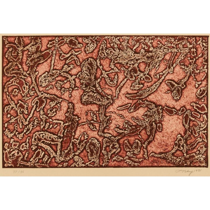 Mark Tobey ''Divertimento'' 1971 Color Etching