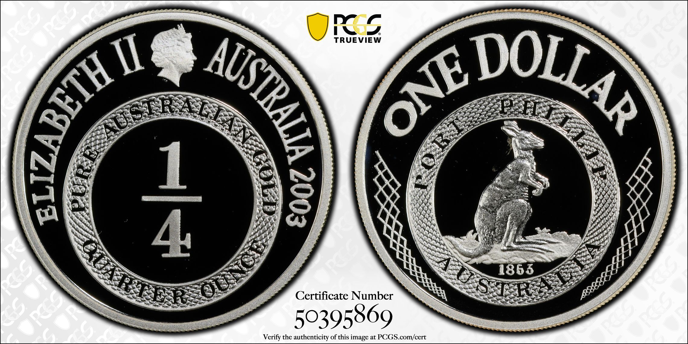 Port Phillip Pattern, One Dollar, 2003, PCGS PR69DCAM