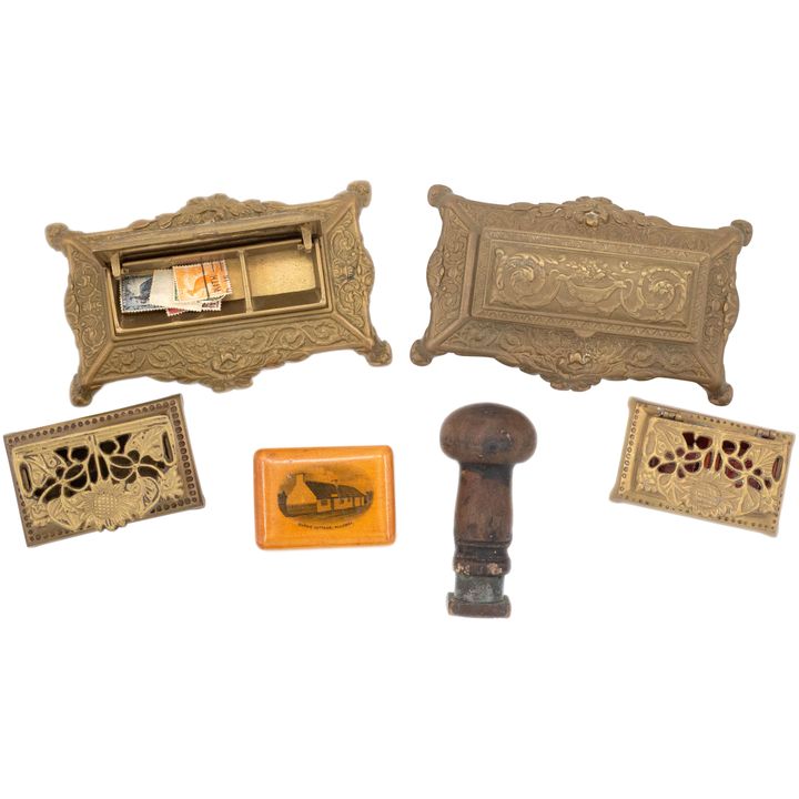 Great Britain, Bronze Stamp Boxes, 1930 - 1950, VGC