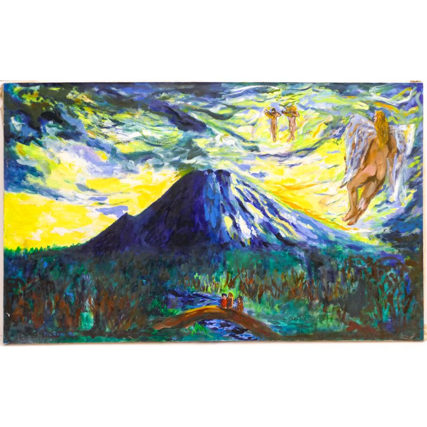 Joe Reno ''Guardians of Mt. Rainier'' Signed 1992 Large Oil on Canvas