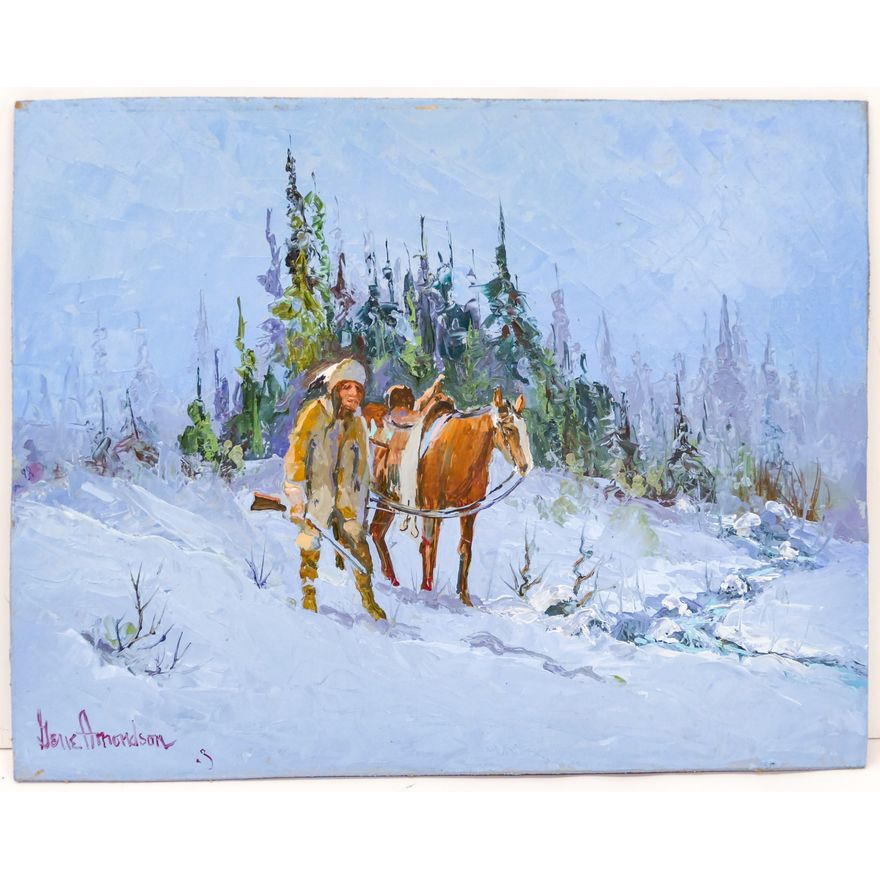 Gene Amondson ''Searching'' 1998 Oil on Masonite 11''x14''