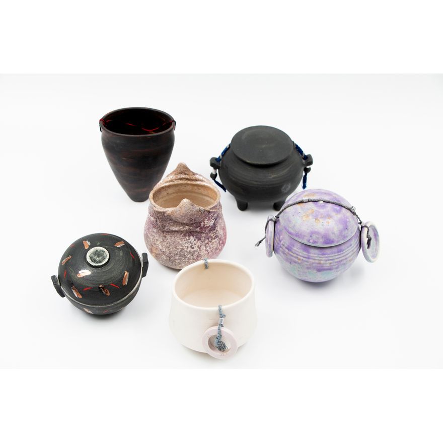 Christine Bell-Pearson - A collection of six small pots