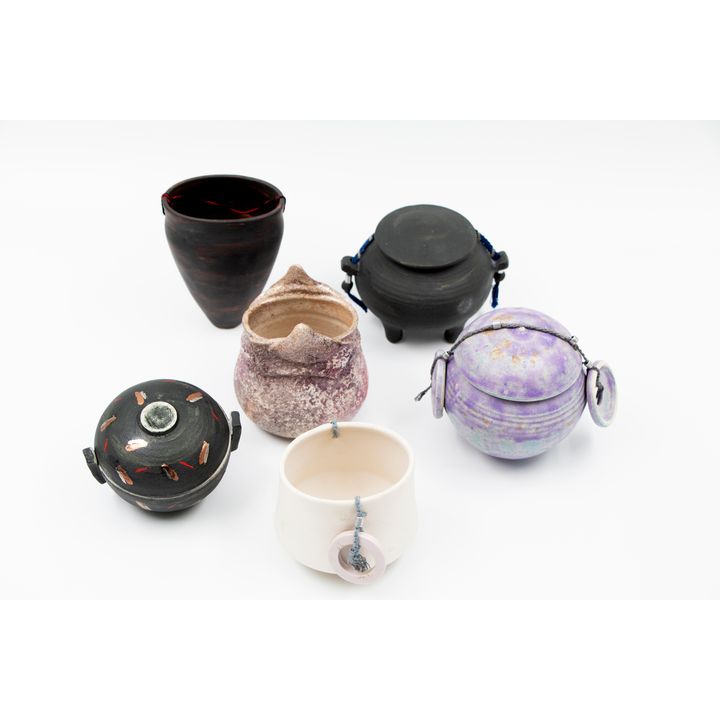 Christine Bell-Pearson - A collection of six small pots