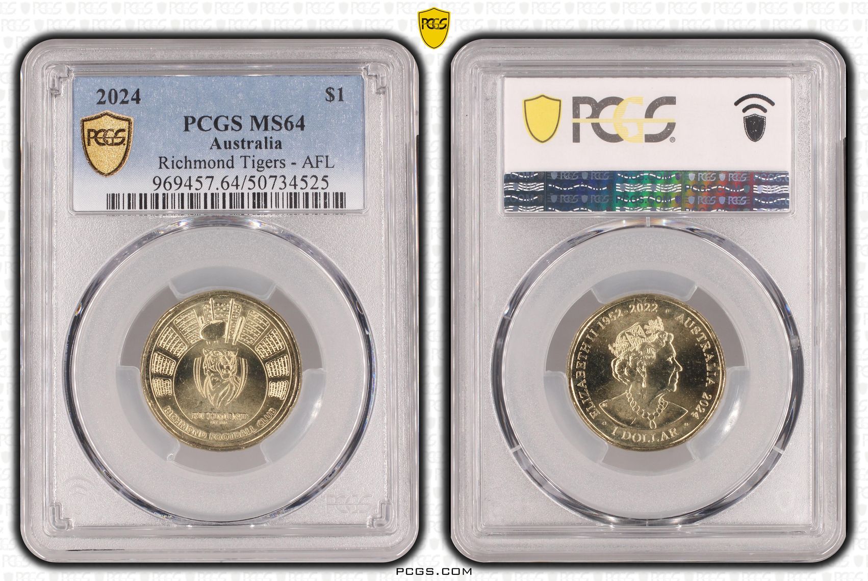 Richmond Tigers - AFL , One Dollar, 2024, PCGS MS64